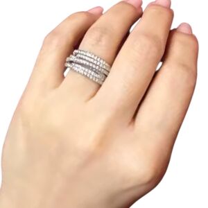 NEW 925 Silver Stacked Ring - Size 8